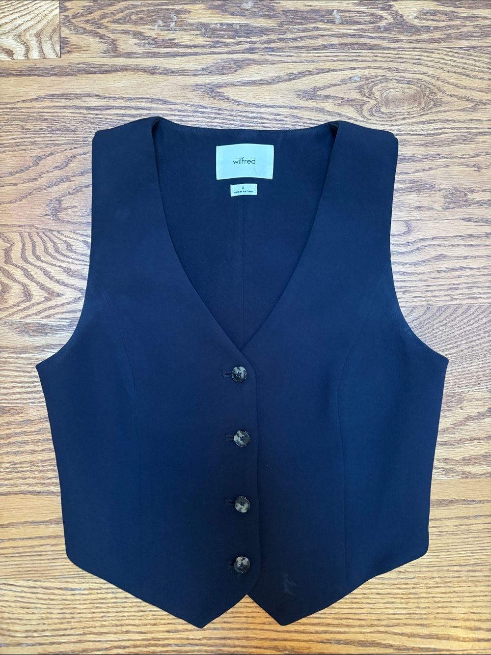 Wilfred Black Button-Front Tailored Vest